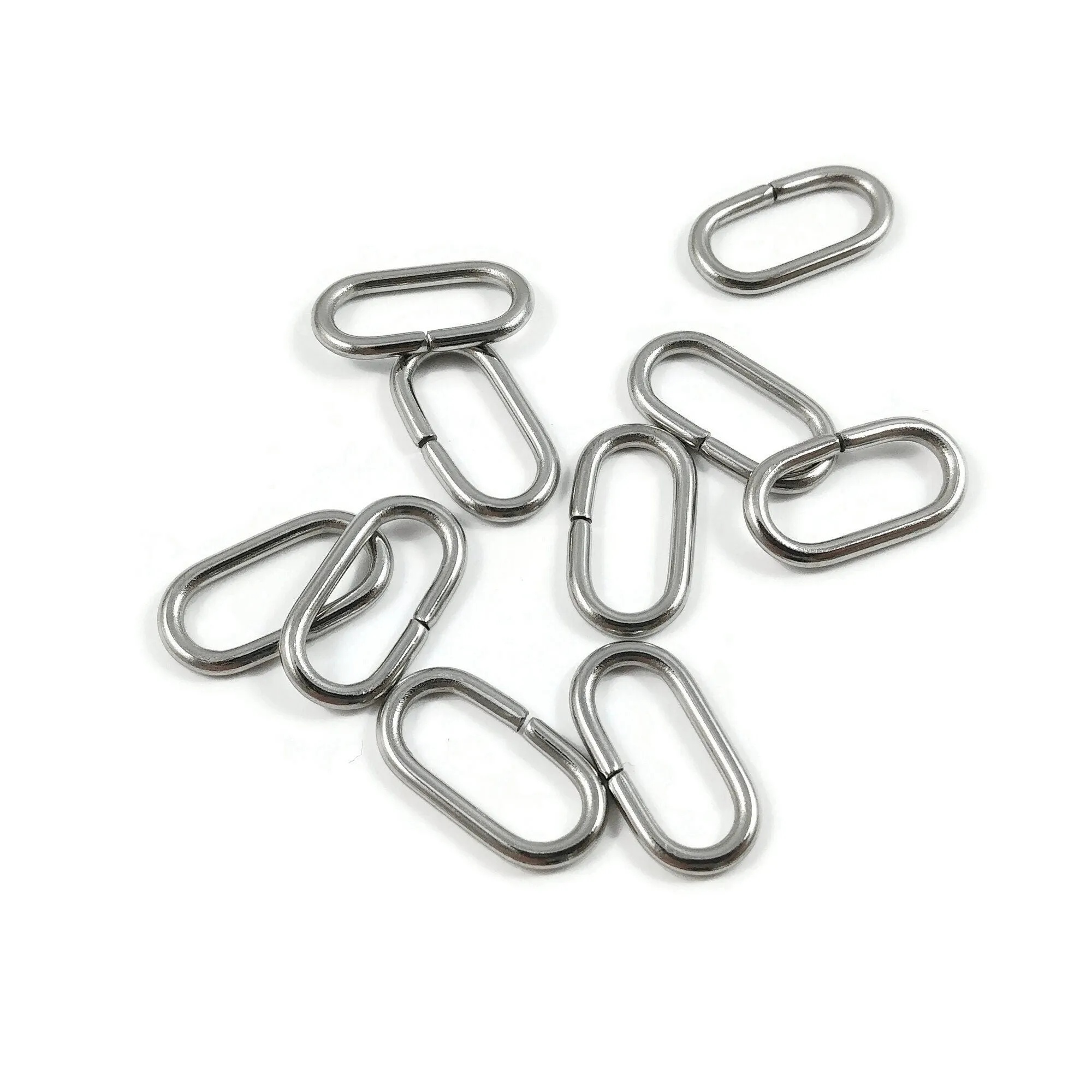 10 Large oval jump rings, stainless steel open jumprings, 12 gauge