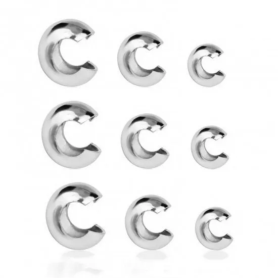 10 Stainless steel crimp cover beads