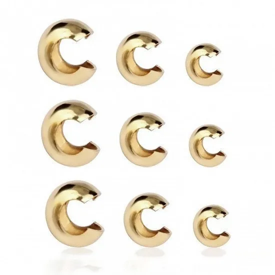 10 Stainless steel crimp cover beads