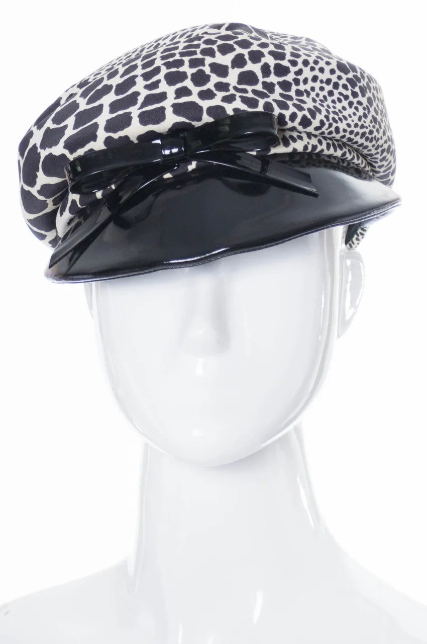 1960s Hat May Co. Leopard Print Vintage Newsboy