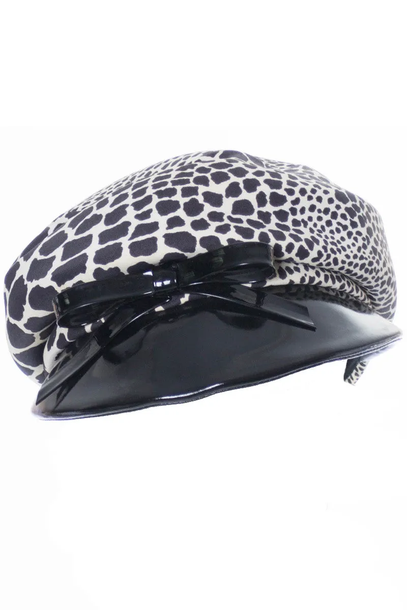 1960s Hat May Co. Leopard Print Vintage Newsboy