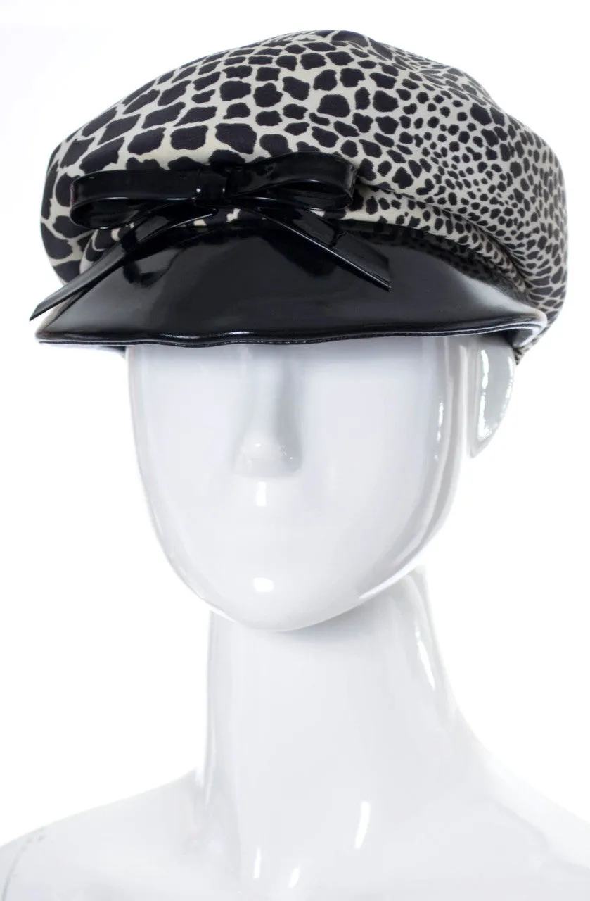 1960s Hat May Co. Leopard Print Vintage Newsboy