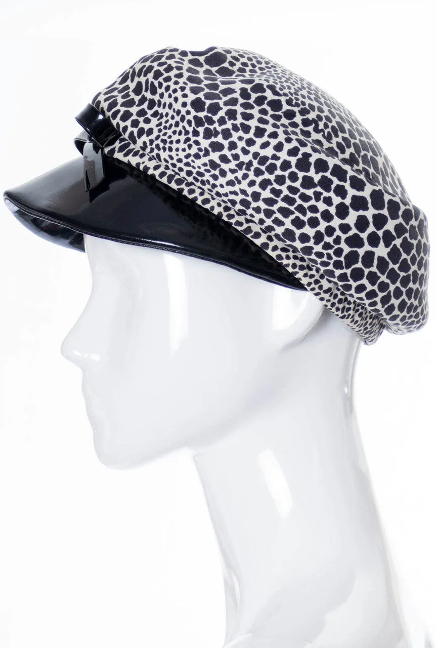 1960s Hat May Co. Leopard Print Vintage Newsboy