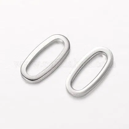 5 Hypoallergenic Silver Oval closed Jump Rings 16mm - Stainless Steel