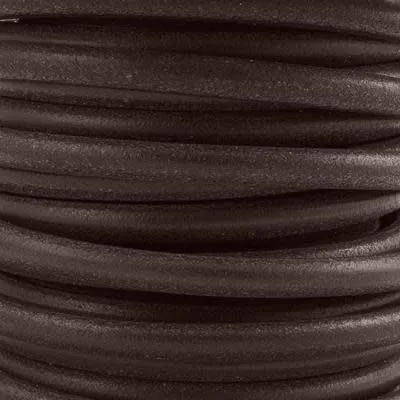 6mm Distressed Brown Round Portuguese Leather Cord with Hole by the Foot