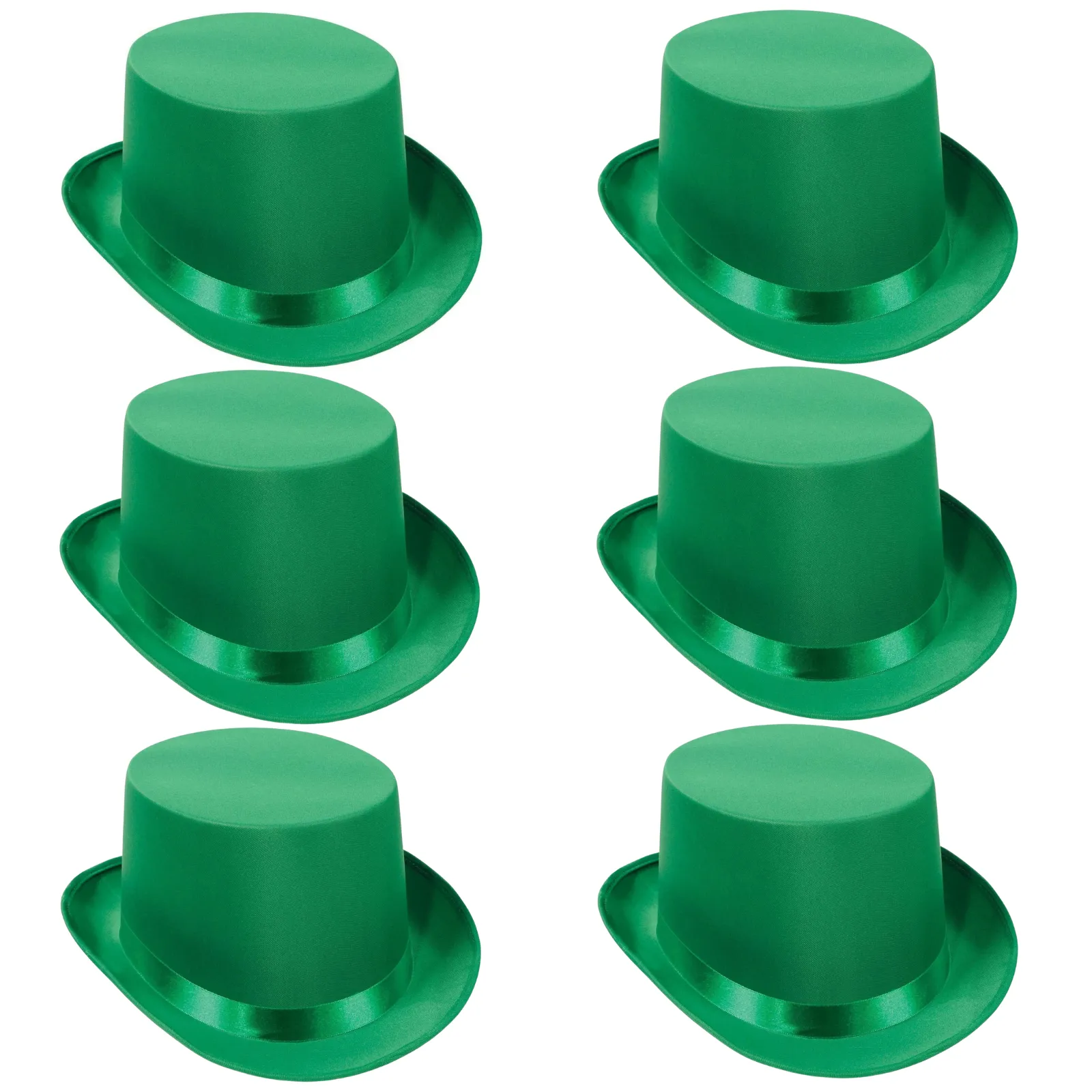 6x SATIN TOP HAT Costume Party Cap Fancy Dress Trilby Fedora One Size BULK