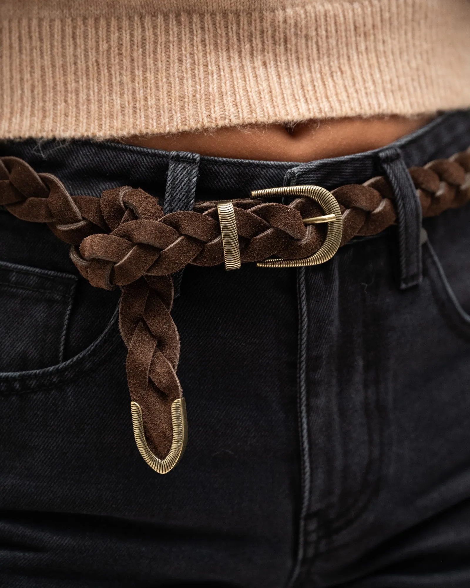 Basic Suede Belt Ilse Dark Brown