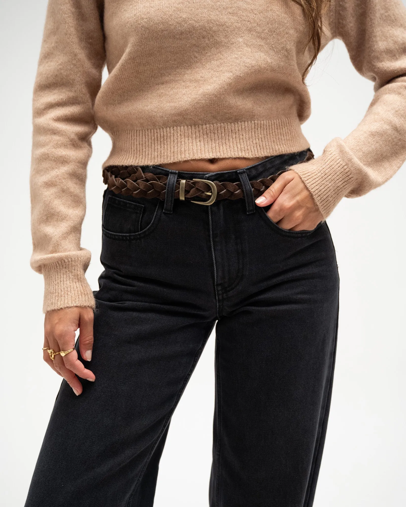 Basic Suede Belt Ilse Dark Brown