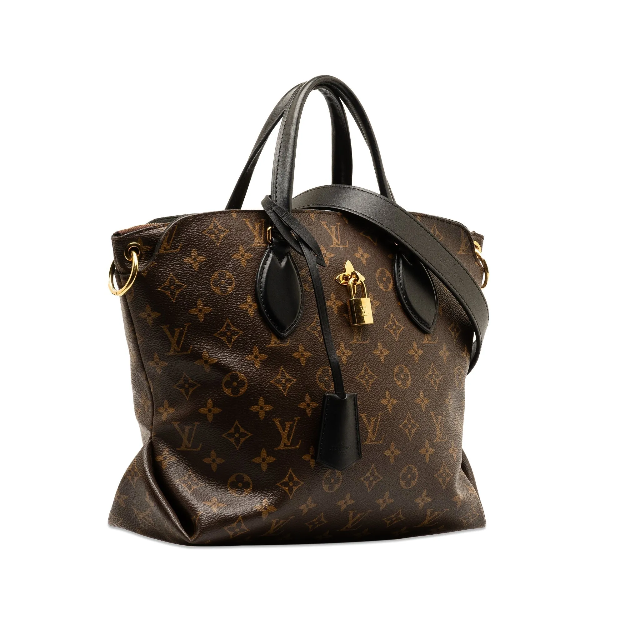 Brown Louis Vuitton Monogram Flower Zipped Tote PM Satchel