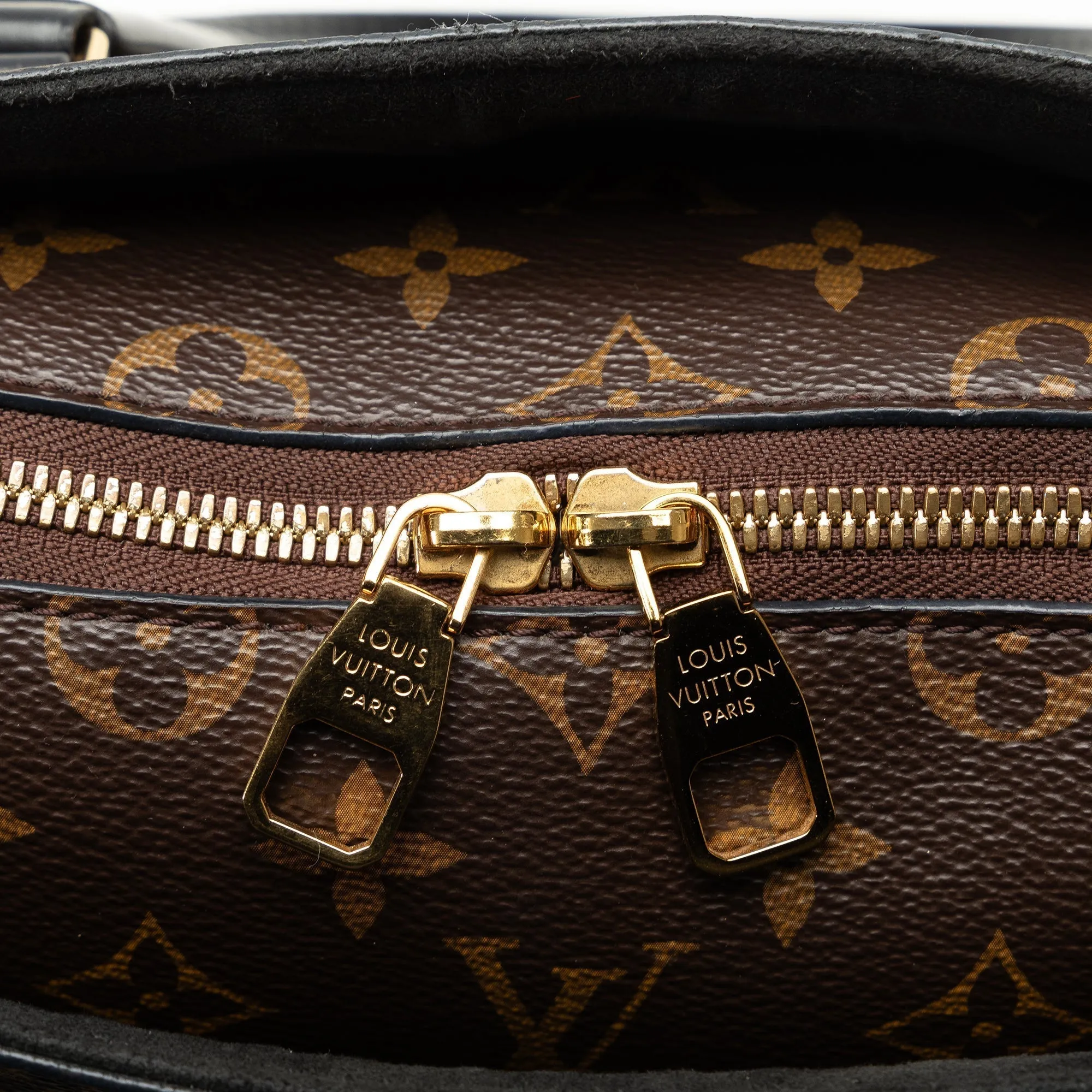 Brown Louis Vuitton Monogram Flower Zipped Tote PM Satchel
