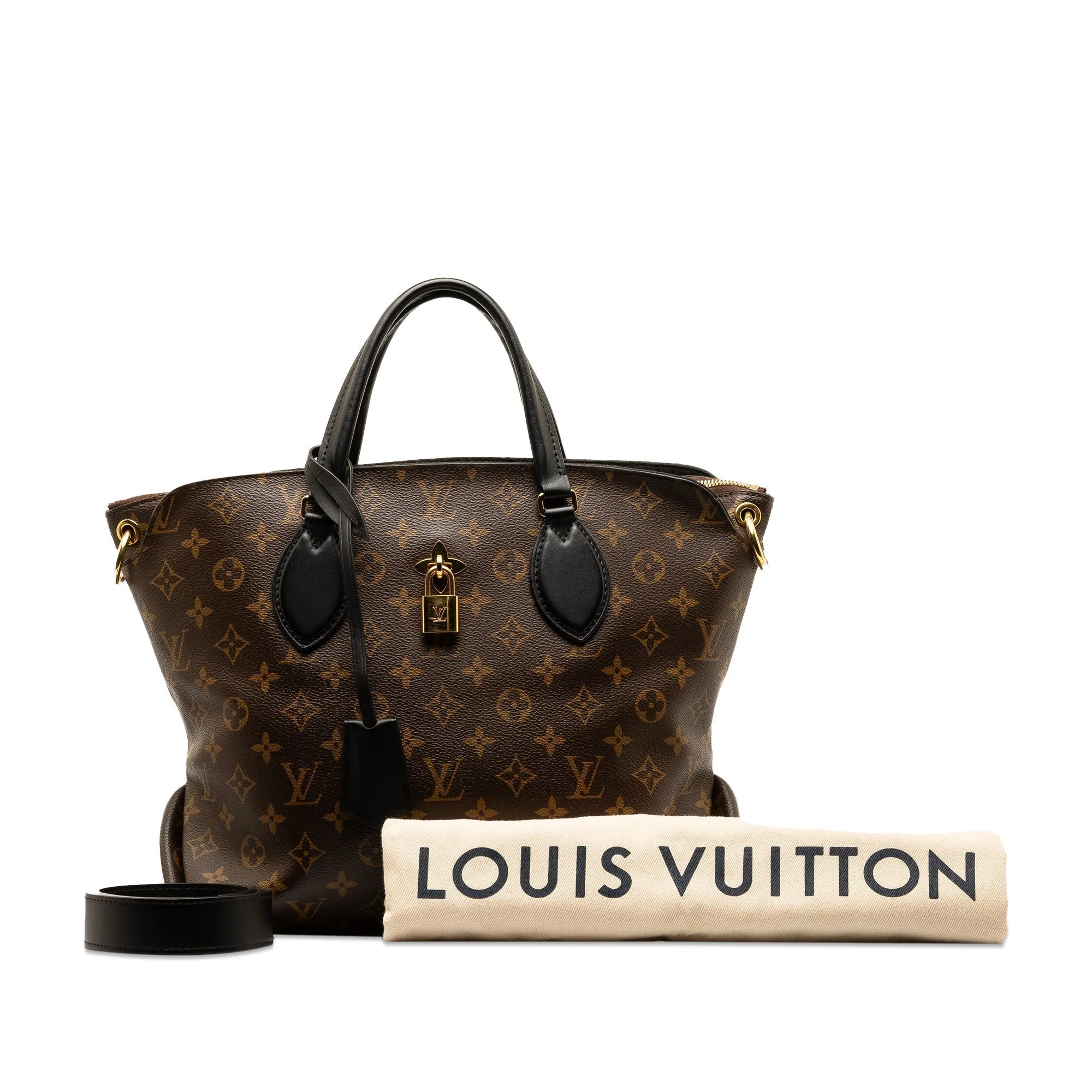 Brown Louis Vuitton Monogram Flower Zipped Tote PM Satchel