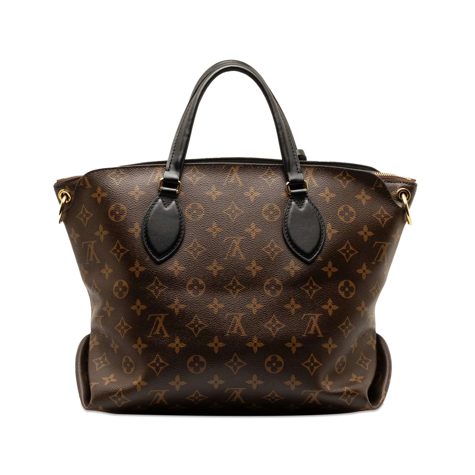Brown Louis Vuitton Monogram Flower Zipped Tote PM Satchel