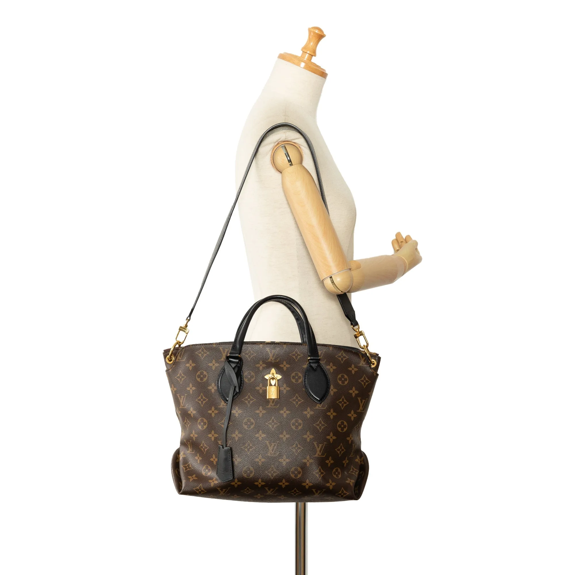 Brown Louis Vuitton Monogram Flower Zipped Tote PM Satchel