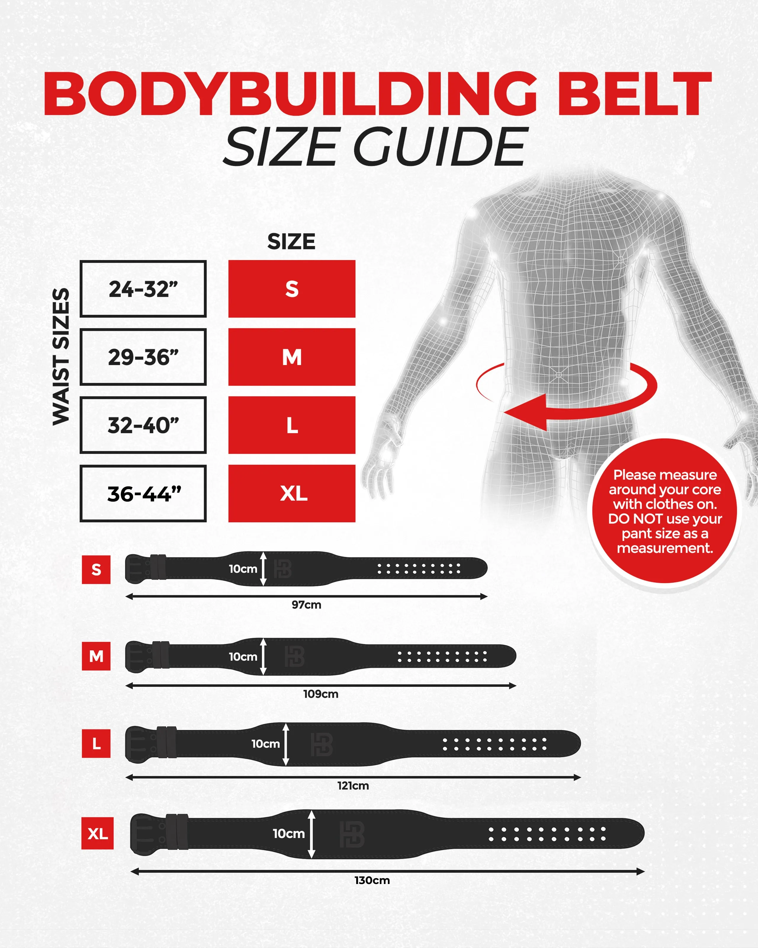 Cloud Grey Bodybuilding Belt 10mm