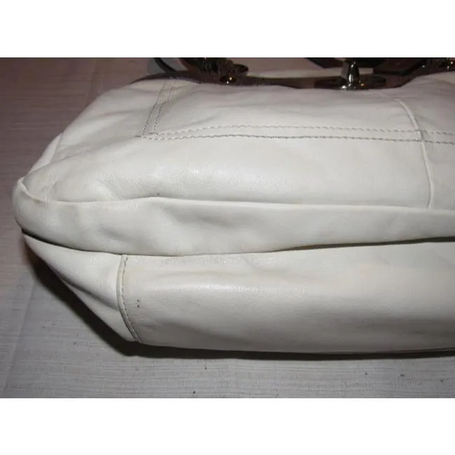 Coach Vintage Pursesdesigner Purses Ivory Buttery Soft Leather And Brown Snakeskin Embossed Leather