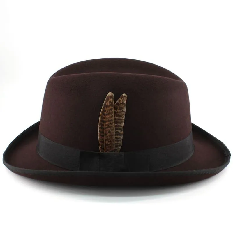 Dryden Feather Wool Homburg Hat