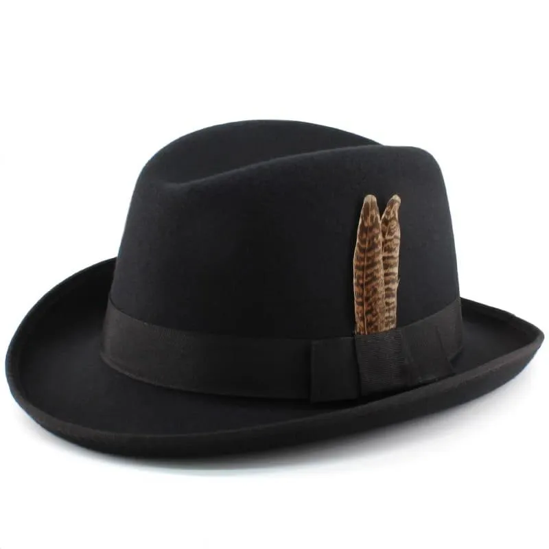 Dryden Feather Wool Homburg Hat