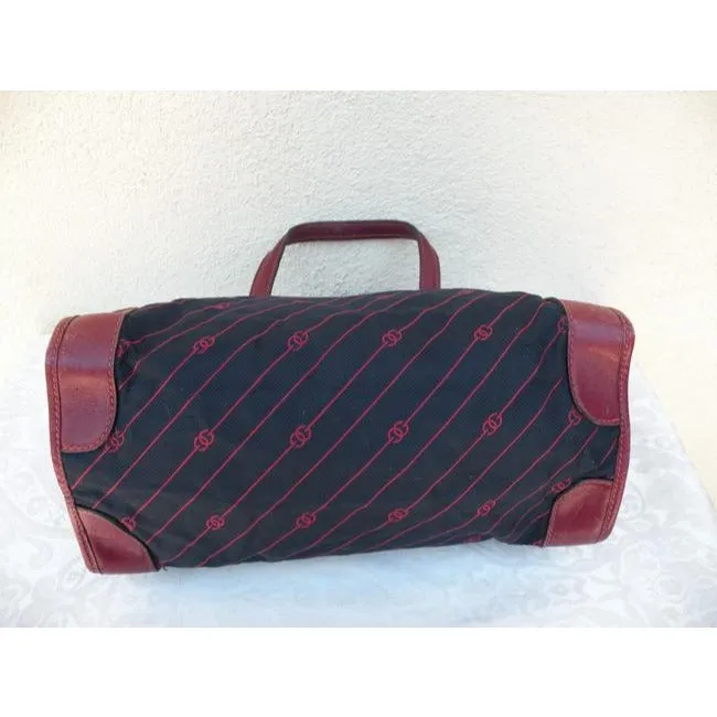 Gucci Anniversary Kelly Style Totesatchel Navyred Diagonal G Print Canvas And Leather Satchel