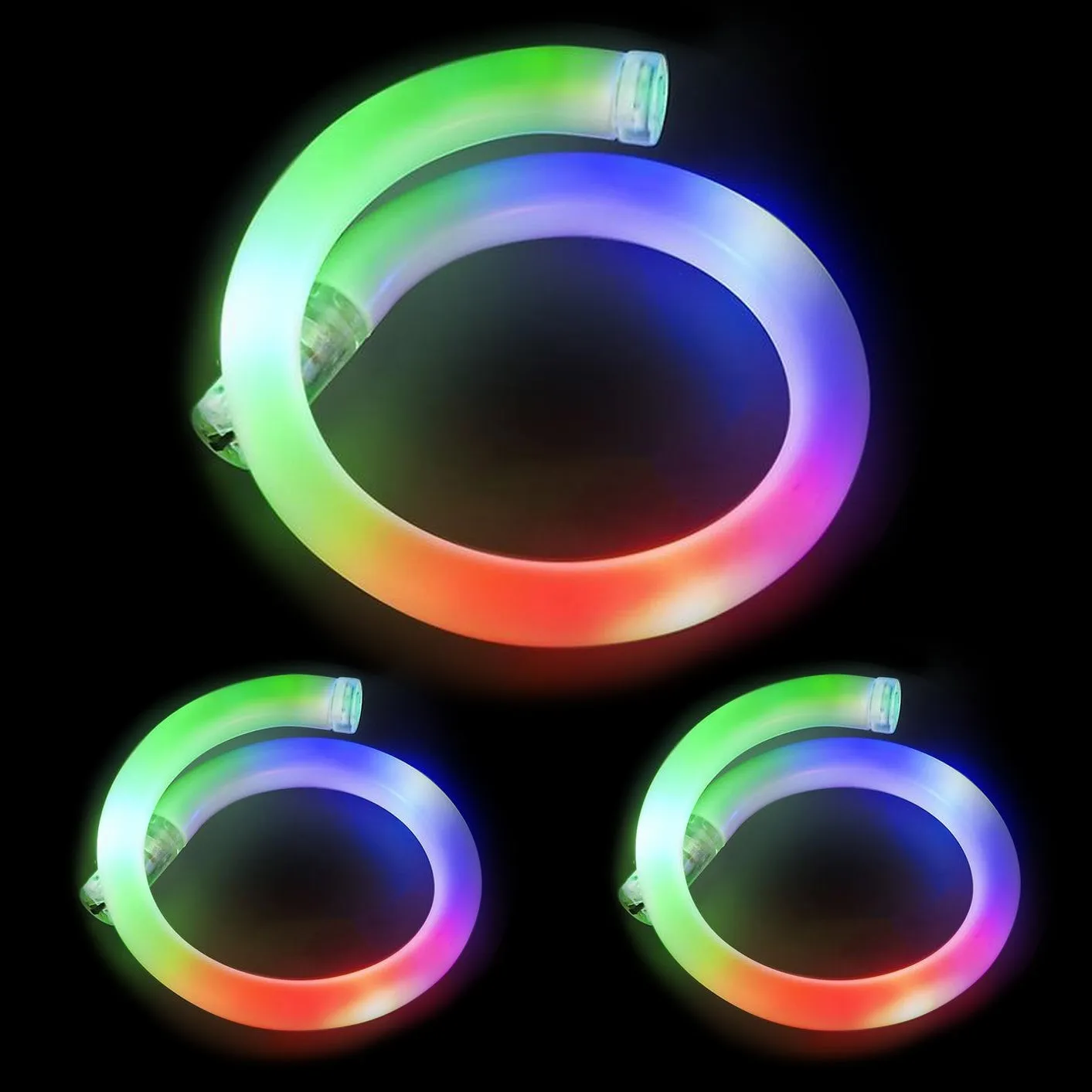 LED Flashing Tube Wrap Bracelets Multicolor