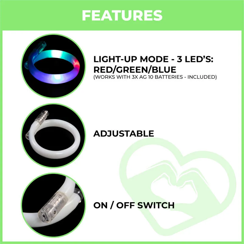 LED Flashing Tube Wrap Bracelets Multicolor