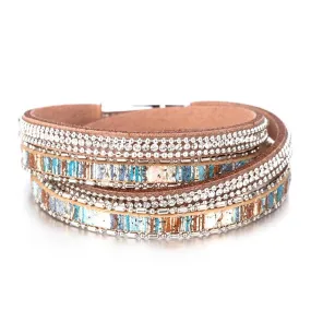 'Maali' Rhinestones Wrap Bracelet - colourful