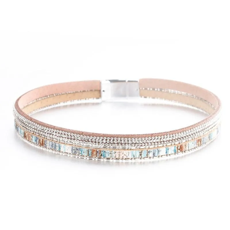 'Maali' Rhinestones Wrap Bracelet - colourful