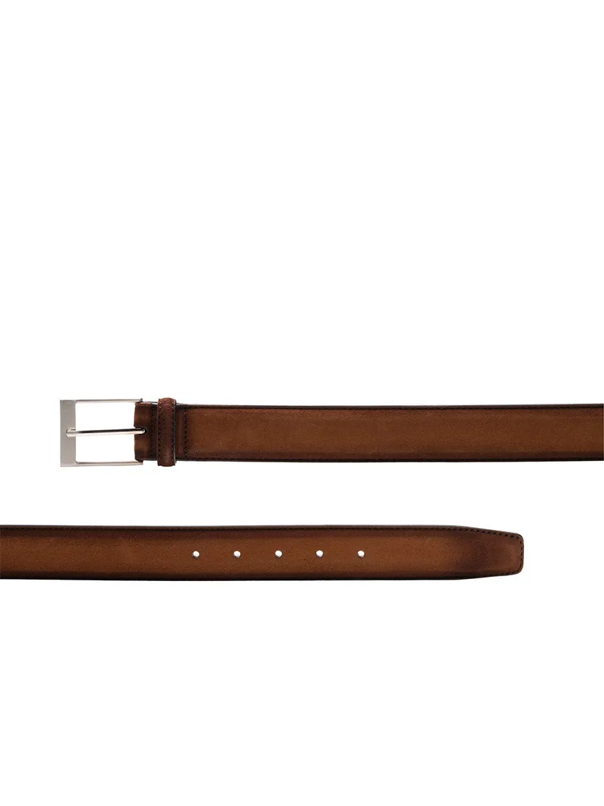 Magnanni Telante Belt in Cognac Suede