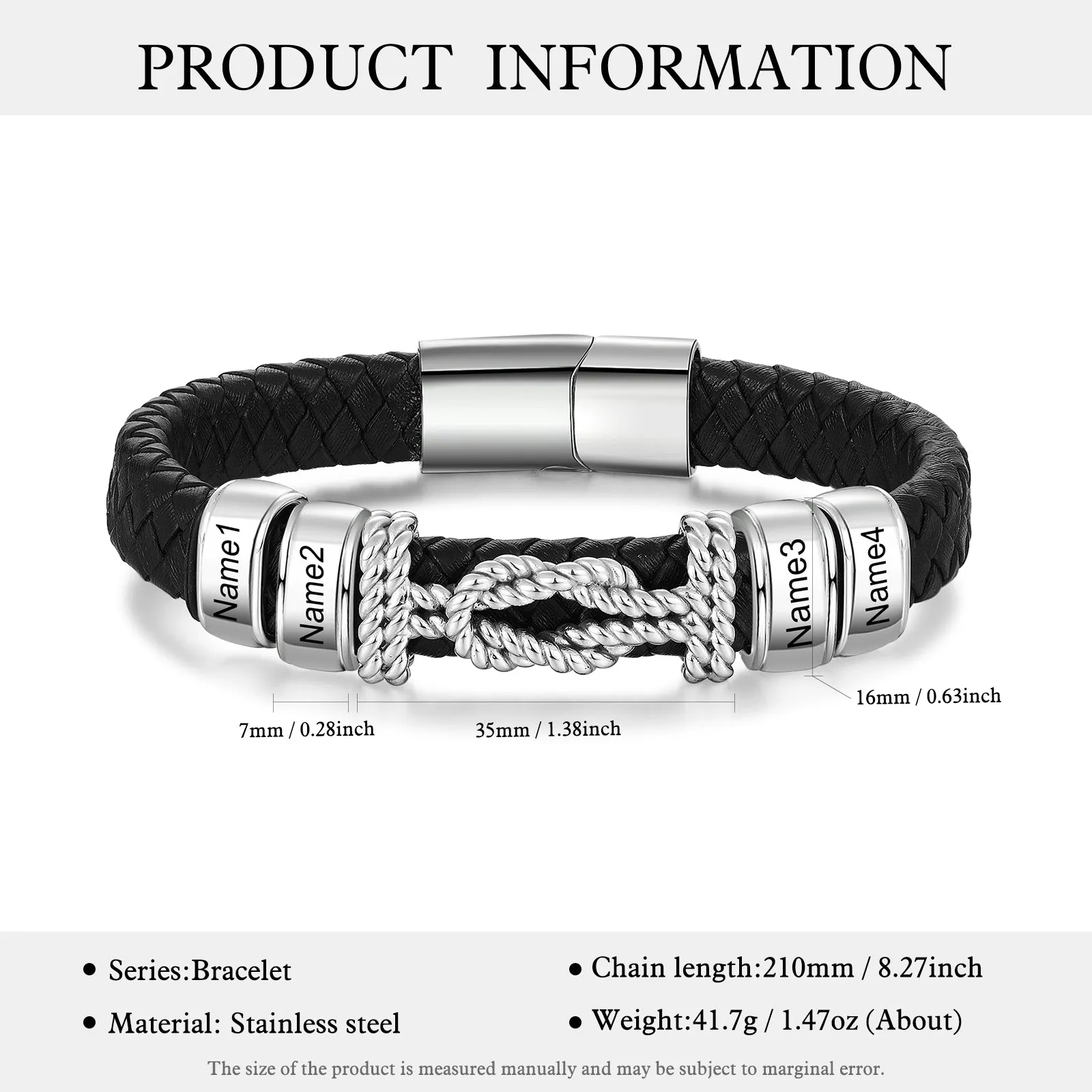 Personalised Bracelet For Men-Stainless Steel Men Bracelet