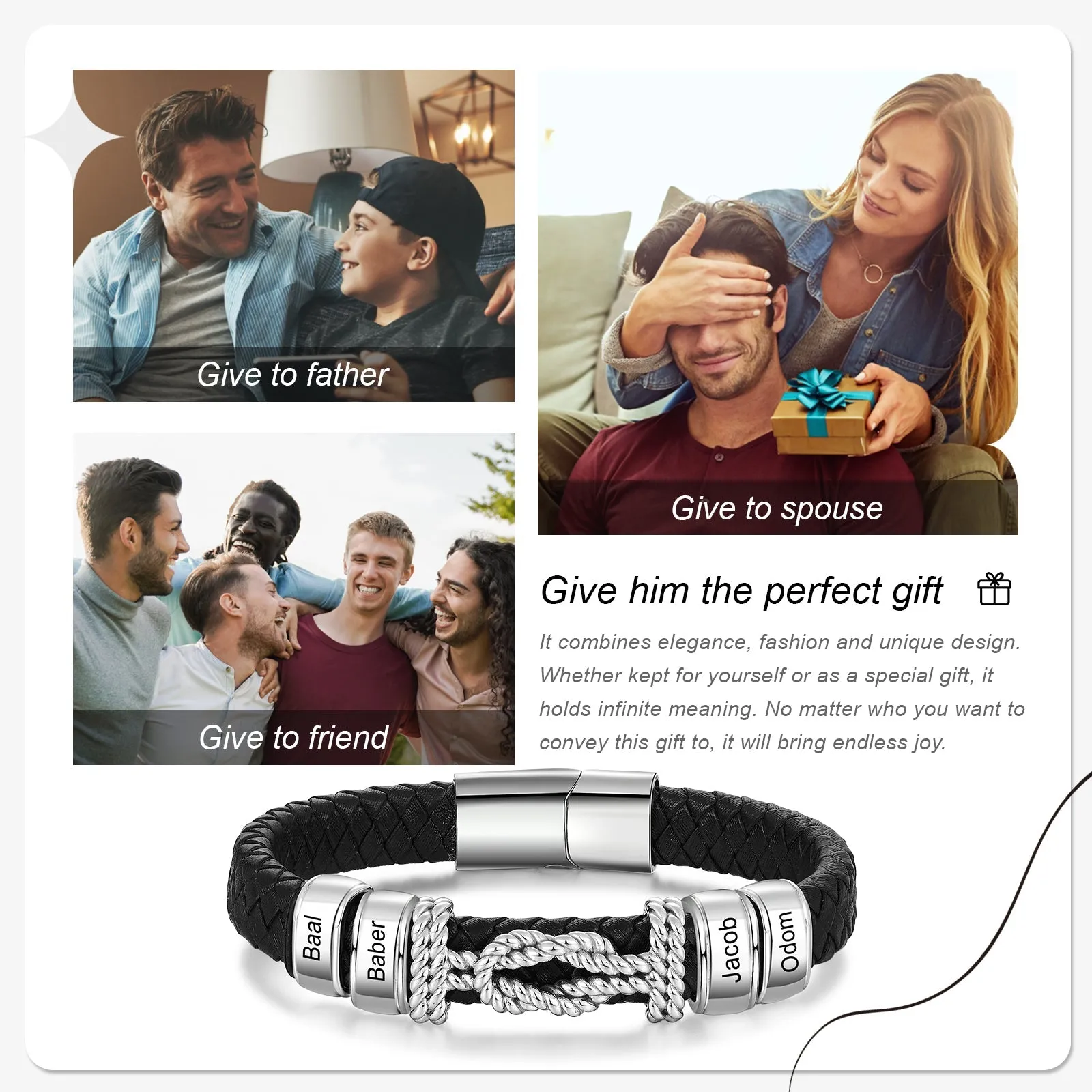 Personalised Bracelet For Men-Stainless Steel Men Bracelet