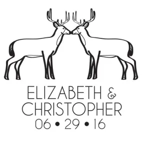 Personalized Woodland Deer Rubber Stamp