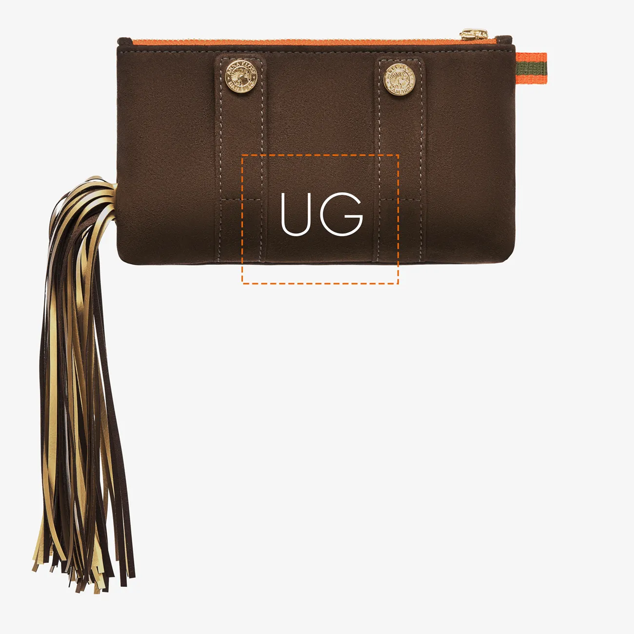 Ponytail Beltbag "Chocolate Brown" with golden print