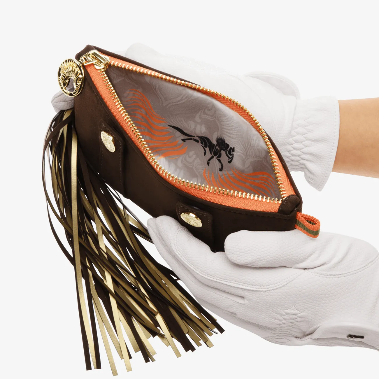 Ponytail Beltbag "Chocolate Brown" with golden print