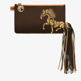 Ponytail Beltbag "Chocolate Brown" with golden print