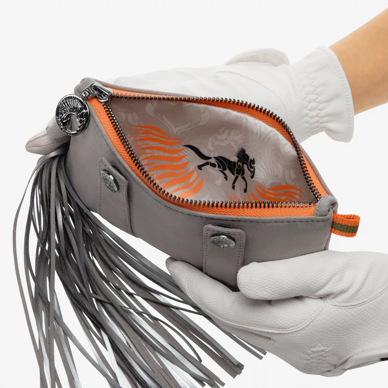 Ponytail Beltbag "Koala Grey" with silver print