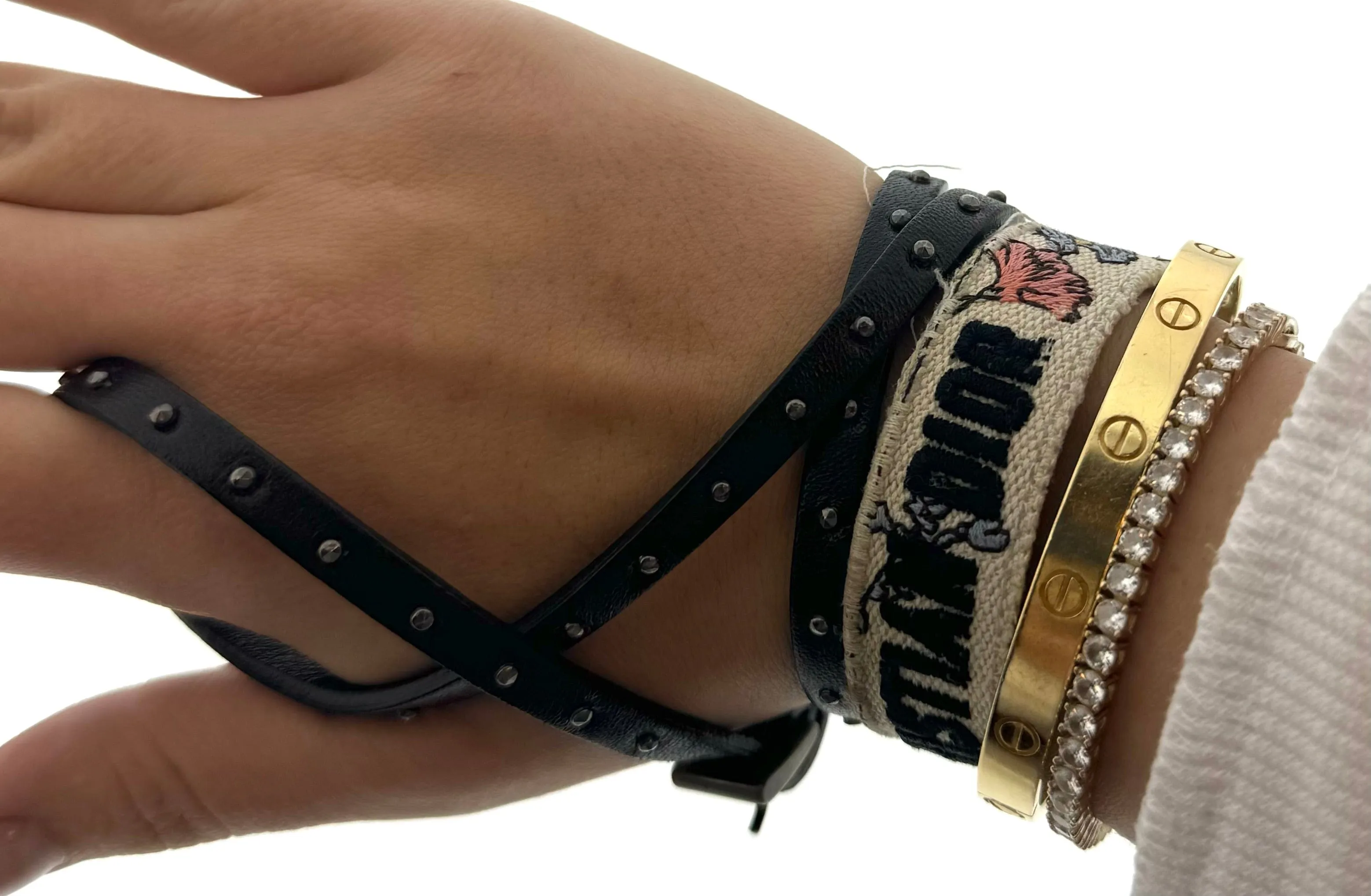 Prada Studded Wrap Bracelet