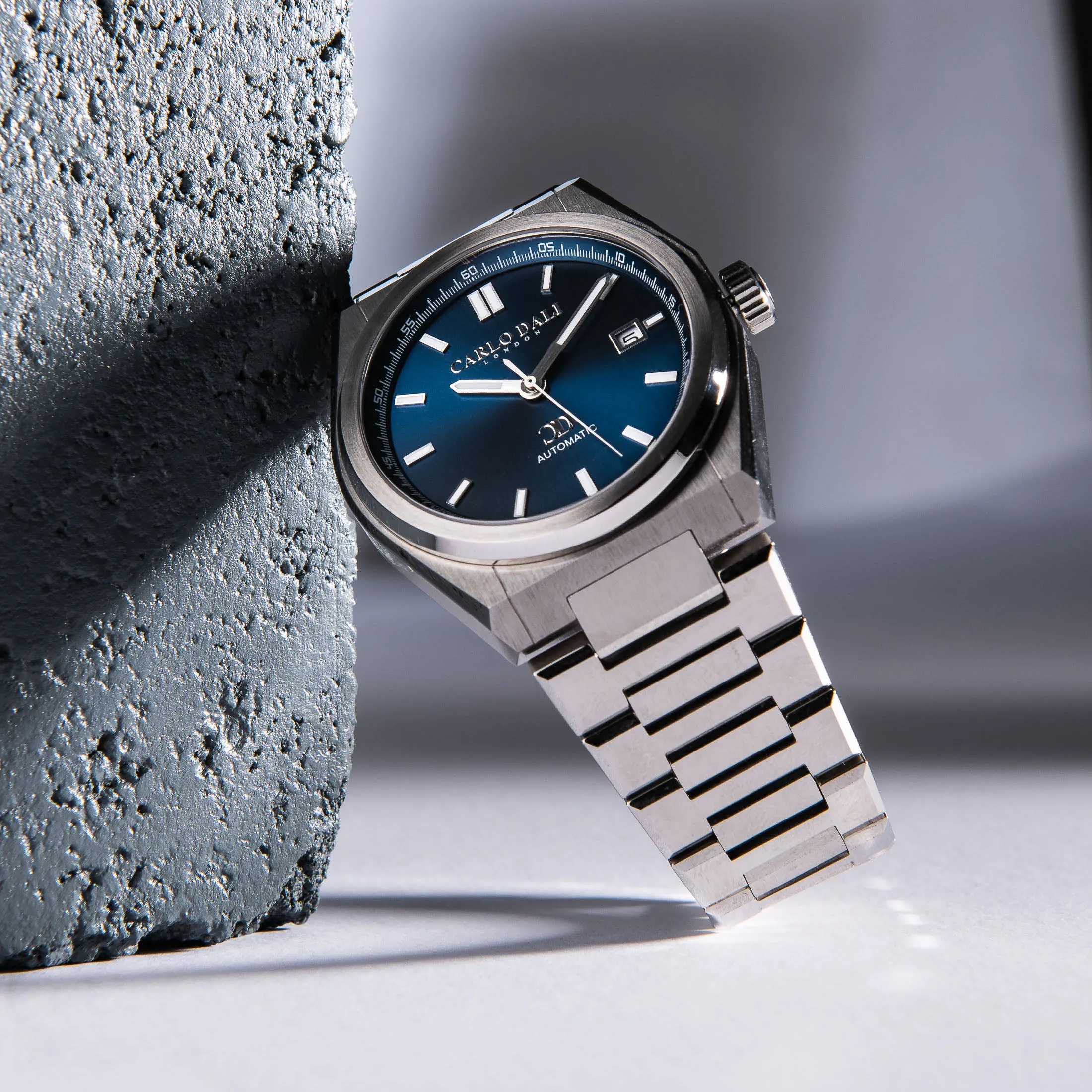 "1888 automatic" BLACK, SILVER & BLUE METAL WATCH