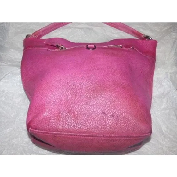 RETRO-Prada Vintage Dark Pink Textured Leather Large Hobo Bag