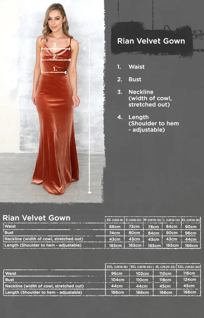 Rian Velvet Gown - Black