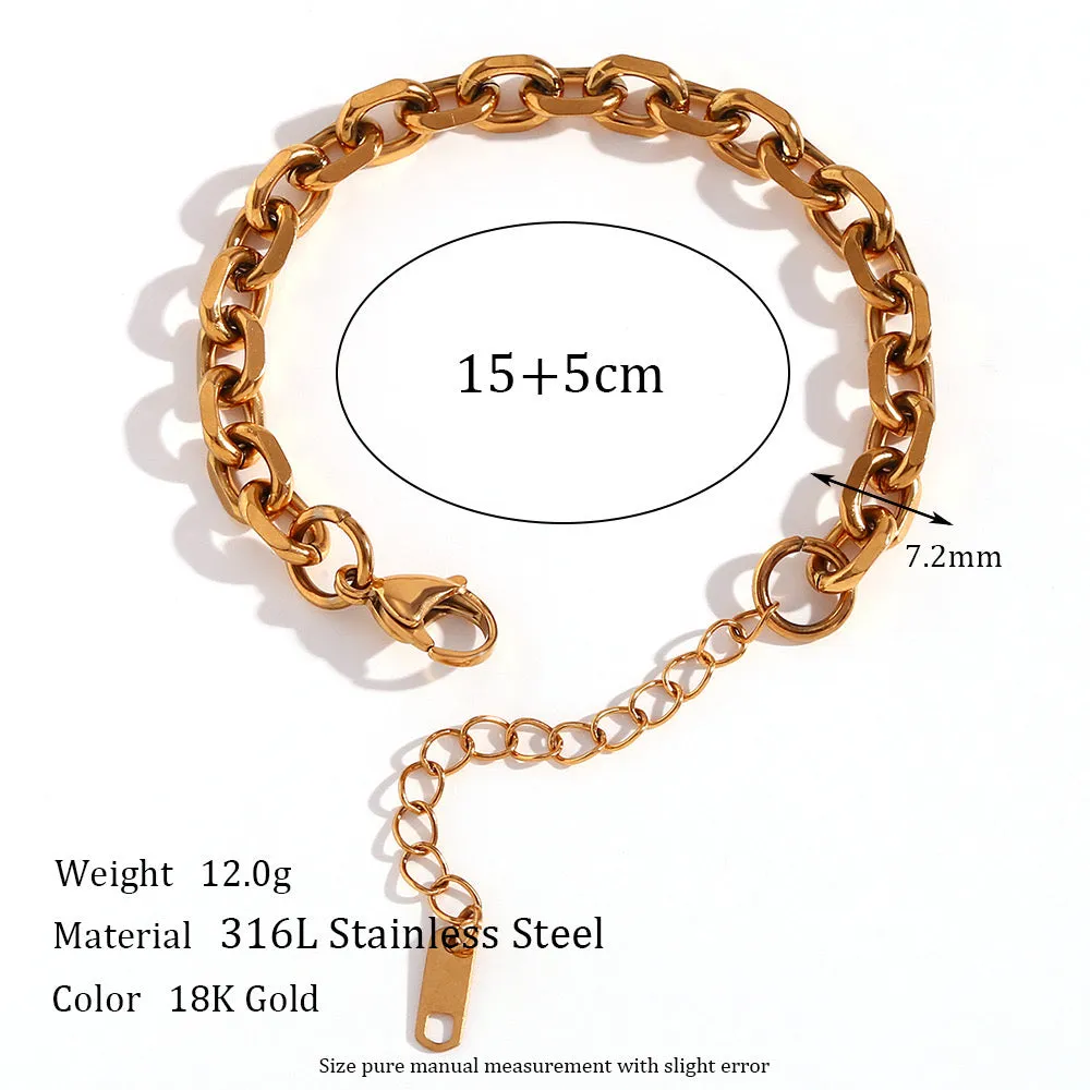 Rolo Cable Chain Link Bracelet