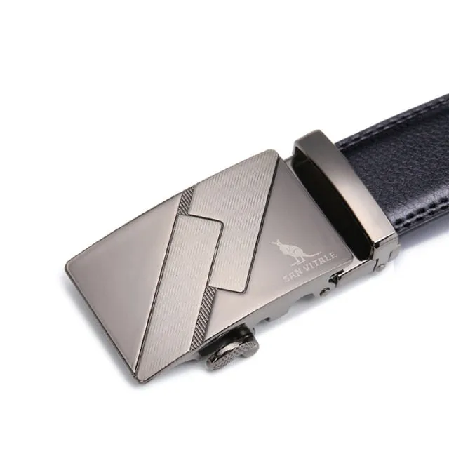SAN VITALE Luxury Leather Strap Fancy Men Waist Belt