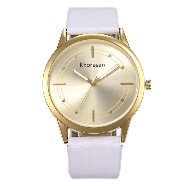 W245 Gold White Band Quartz Watch
